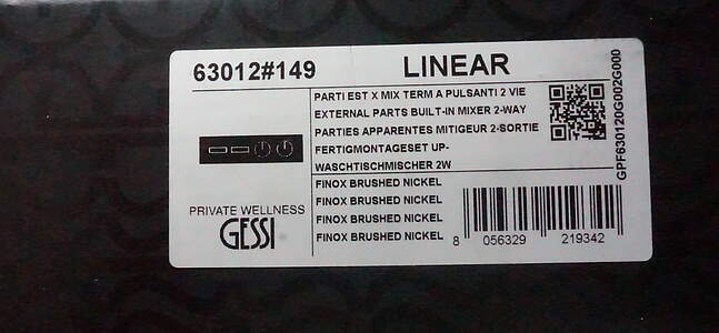 Gessi HI-FI Linear Fertigmontageset 63016 Metall Schwarz Gebürstet PVD für Thermostat mit 4 Ausgängen; 63016707 