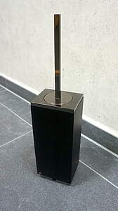 Gessi Rettangolo WC-Bürstengarnitur 20844 Warm Bronze PVD, Behälter schwarz; 20844735 